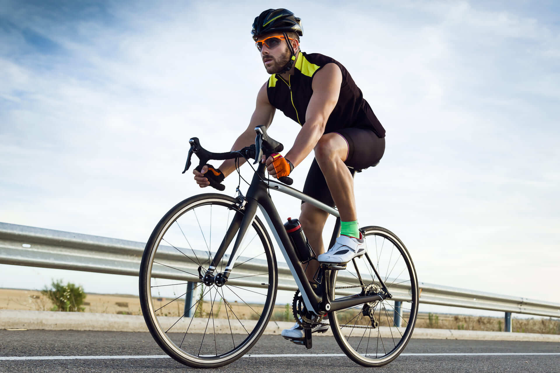 A sport man cycling
