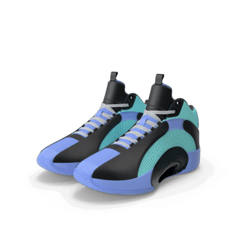 Running blue shoes
