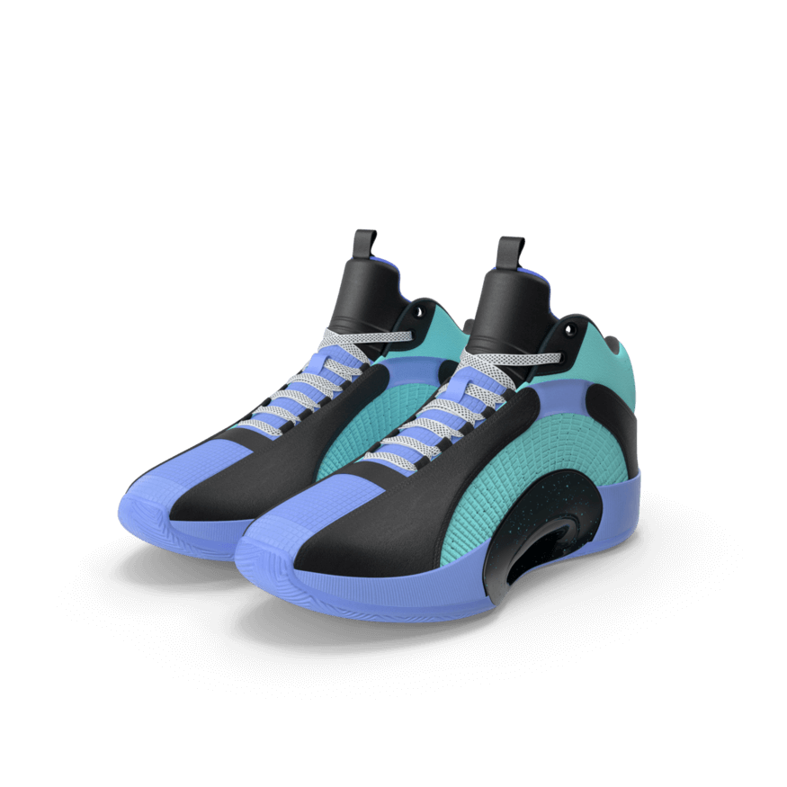 Running blue shoes
